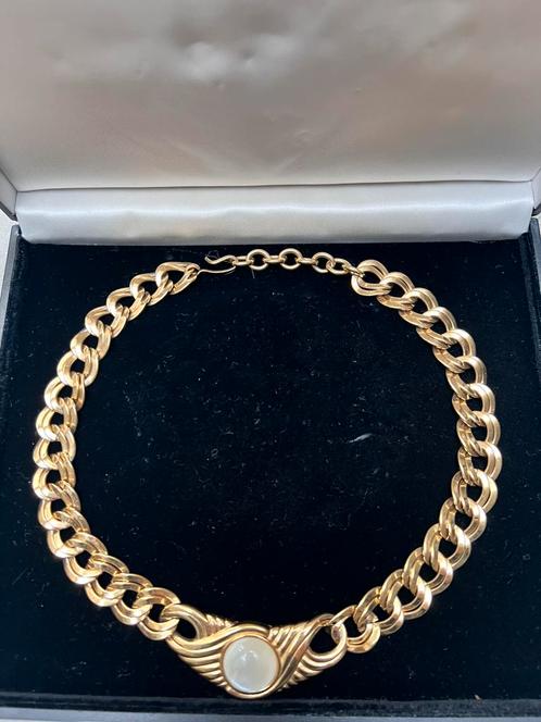 MONET VINTAGE 18 KARAAT VERGULD GOURMET STATEMENT KETTING, Sieraden, Tassen en Uiterlijk, Kettingen, Zo goed als nieuw, Overige materialen
