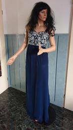 Avondjurk, galajurk, donkerblauw, royalblue, Kleding | Dames, Jurken, Ophalen of Verzenden, Zo goed als nieuw, Blauw, Onder de knie