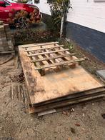 Gratis afhalen: 2 pallets en 9 multiplex planken, Doe-het-zelf en Verbouw, Hout en Planken, Ophalen, Gebruikt, 50 mm of meer, Pallet