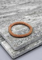 Glaskralen armband - mosterd - RB082, Overige materialen, Overige kleuren, Verzenden, Nieuw
