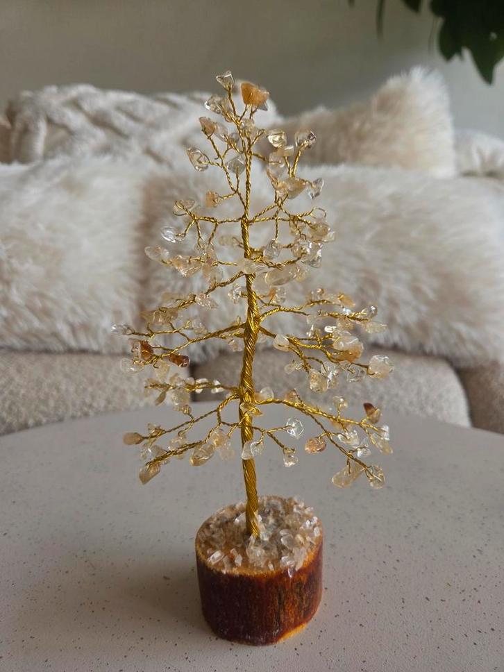 Citrien Edelsteenboom - Kristal Geluksboompje 18cm, Huis en Inrichting, Woonaccessoires | Overige, Nieuw, Ophalen of Verzenden