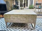 Betonnen tuintafel met stalen frame - 80x80x40 cm, Tuin en Terras, Tuintafels, Ophalen of Verzenden, Gebruikt, Vierkant, Metaal