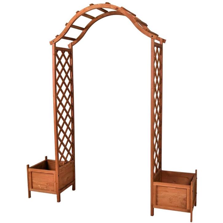 💖️️ ACTIE HOUTEN ROZENBOOG MET BLOEMBAKKEN 206 CM - HOUTEN, Tuin en Terras, Tuinhekken en Hekwerk, Nieuw, Tuinhek, Hout, Verzenden