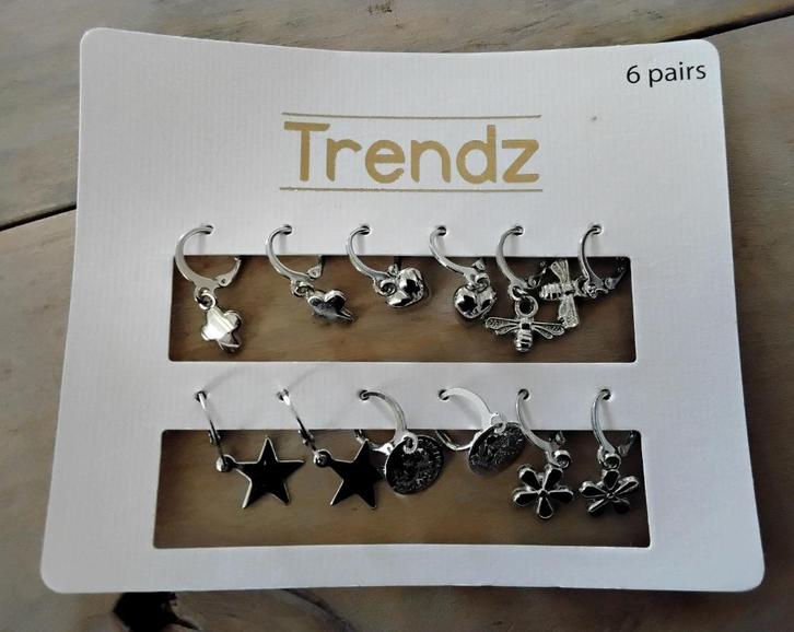 6 paar oorbellen - nieuw, Sieraden, Tassen en Uiterlijk, Oorbellen, Nieuw, Overige materialen, Zilver, Ophalen of Verzenden