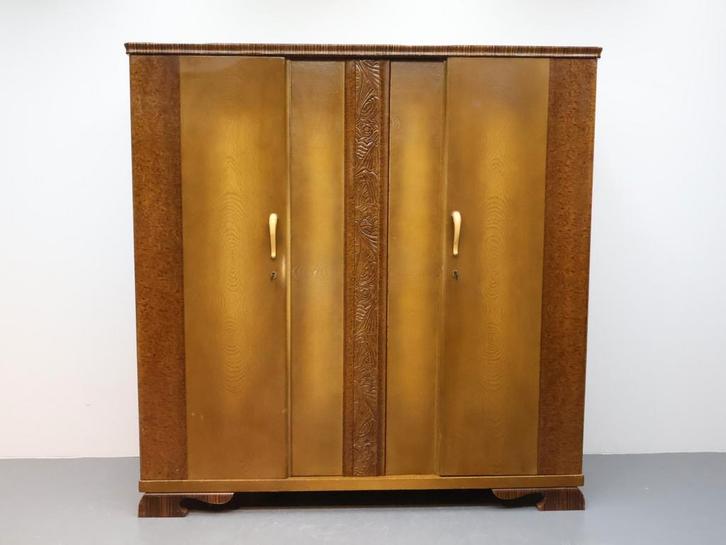 Vintage kledingkast 3 deurs, Huis en Inrichting, Kasten | Kledingkasten, Gebruikt, 150 tot 200 cm, 150 tot 200 cm, 50 tot 75 cm
