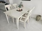 MOET NU WEG!! eettafel, stoelen + salontafel, Ophalen, Gebruikt, 100 tot 150 cm, 50 tot 100 cm