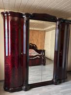 Kledingkast en bed met lattenbodems en twee nachtkastjes, Ophalen, Gebruikt, Tweepersoons, Art-Deco