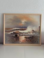 Schilderij zeegezicht, Antiek en Kunst, Kunst | Schilderijen | Klassiek, Ophalen of Verzenden