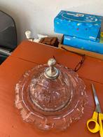 Antieke kristallen kaasstolp zilver stolp, Ophalen of Verzenden
