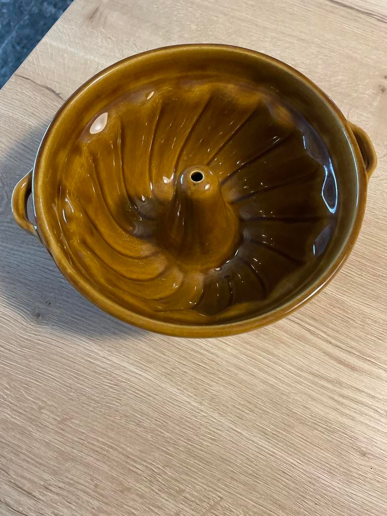 Vintage Bruine Tulband Cakevorm, Ophalen of Verzenden, Gebruikt