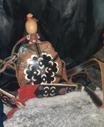 Vintage Leren Heupfles met Bont en Decoratie, Ophalen of Verzenden