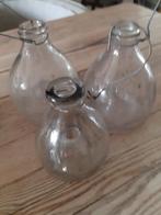 Set van 3 vintage glazen flesjes met draadbeugel, Ophalen