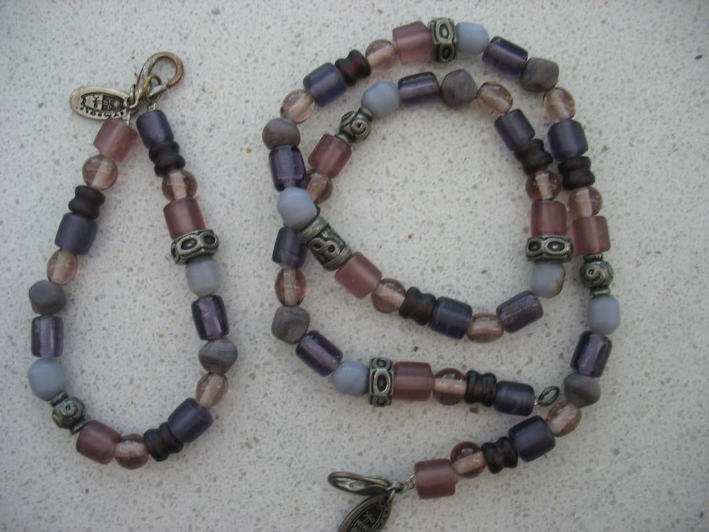 Symbols Kralen Ketting + Armband Paarstinten * BVaN, Sieraden, Tassen en Uiterlijk, Antieke sieraden, Ophalen of Verzenden, Overige materialen