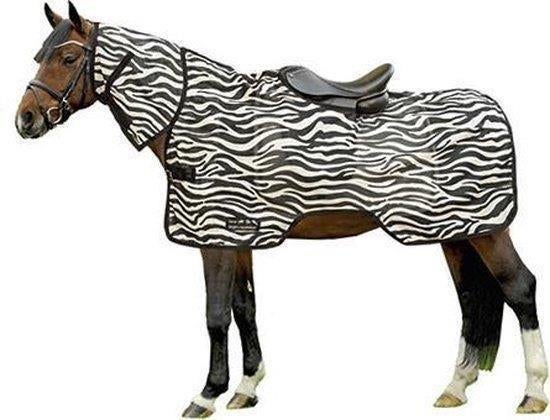 Vliegenuitrijdeken - Zebra- wit/zwart - 125/150, Dieren en Toebehoren, Paarden en Pony's | Dekens en Dekjes, Ophalen of Verzenden