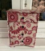 Oud frans stoffen ladekastje, Antiek en Kunst, Curiosa en Brocante, Ophalen of Verzenden