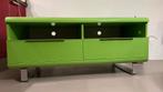Modern 70 ties  groen ladenkastje / tv-meubel met 2 lades, Ophalen, Overige materialen, Gebruikt, 1 of 2 laden