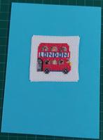 kaart met geborduurde dubbeldekker (1776), Ophalen of Verzenden, Nieuw, Overige thema's