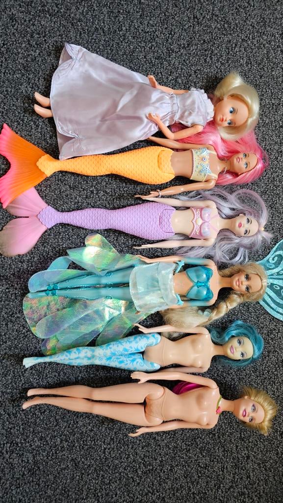 Barbie en Fleur poppen - Zeemeerminnen en Fairytopia, Kinderen en Baby's, Speelgoed | Poppen, Ophalen of Verzenden, Gebruikt, Barbie