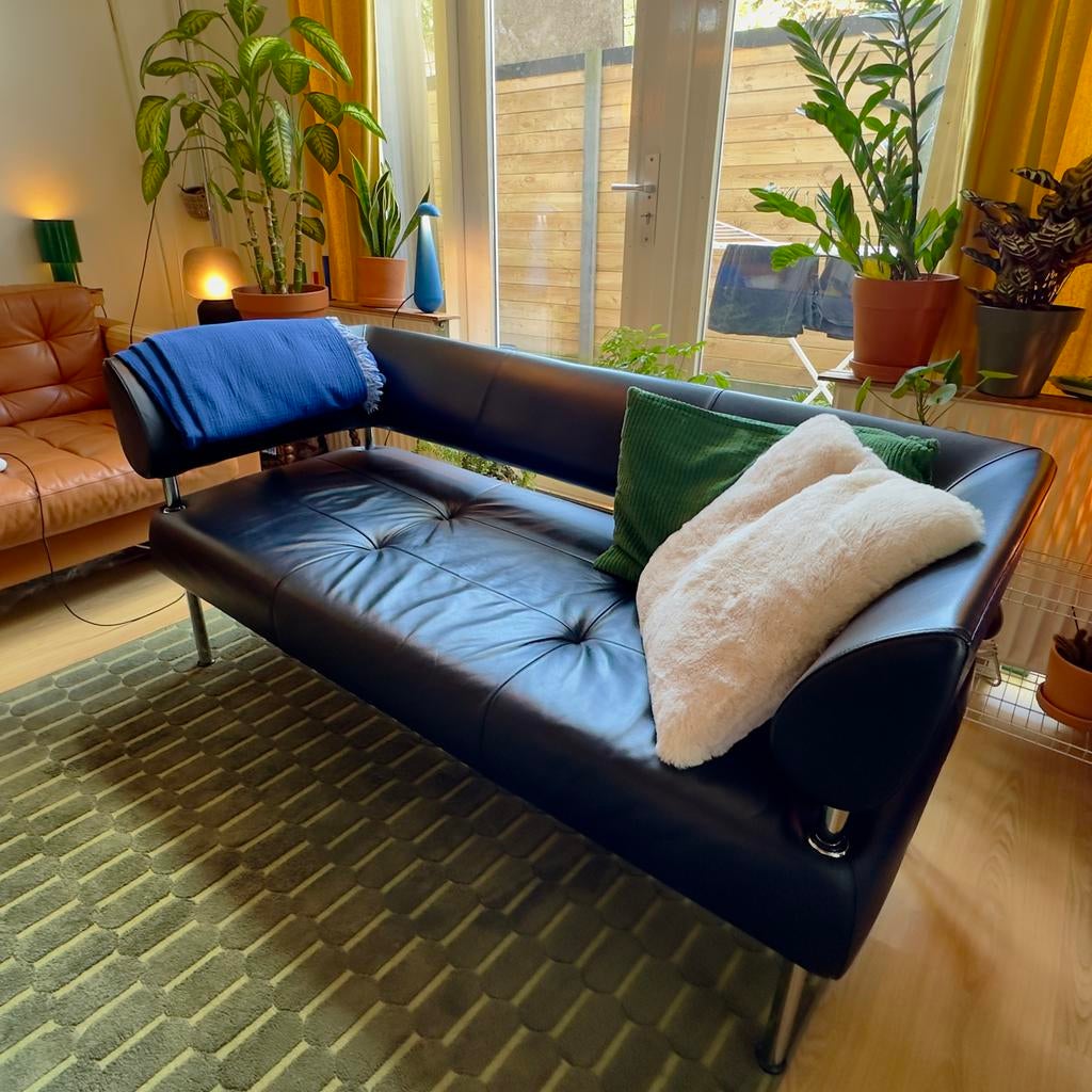 Luxe Sitland Design bank, Ophalen, Tweepersoons, Leer, Zo goed als nieuw