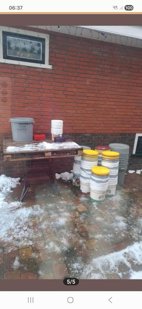 Diverse emmers met afsluitbaar deksel - 10L en 27L, Huis en Inrichting, Emmers, Ophalen