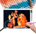 Diamond painting Lady en de Vagebond 30x25cm. Complete set, Ophalen of Verzenden, Overige figuren, Nieuw, Overige typen