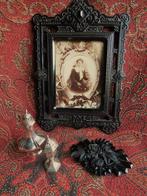 antieke Vulcanite met Celluloid rouw broche c.1870-1880, Ophalen of Verzenden, Overige materialen, Broche