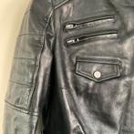 ZWART SOEPEL VALLEND LEREN DAMES JAS / KNIELENGTE MAAT S, Ophalen of Verzenden, Gedragen, Maat 36 (S), Zwart