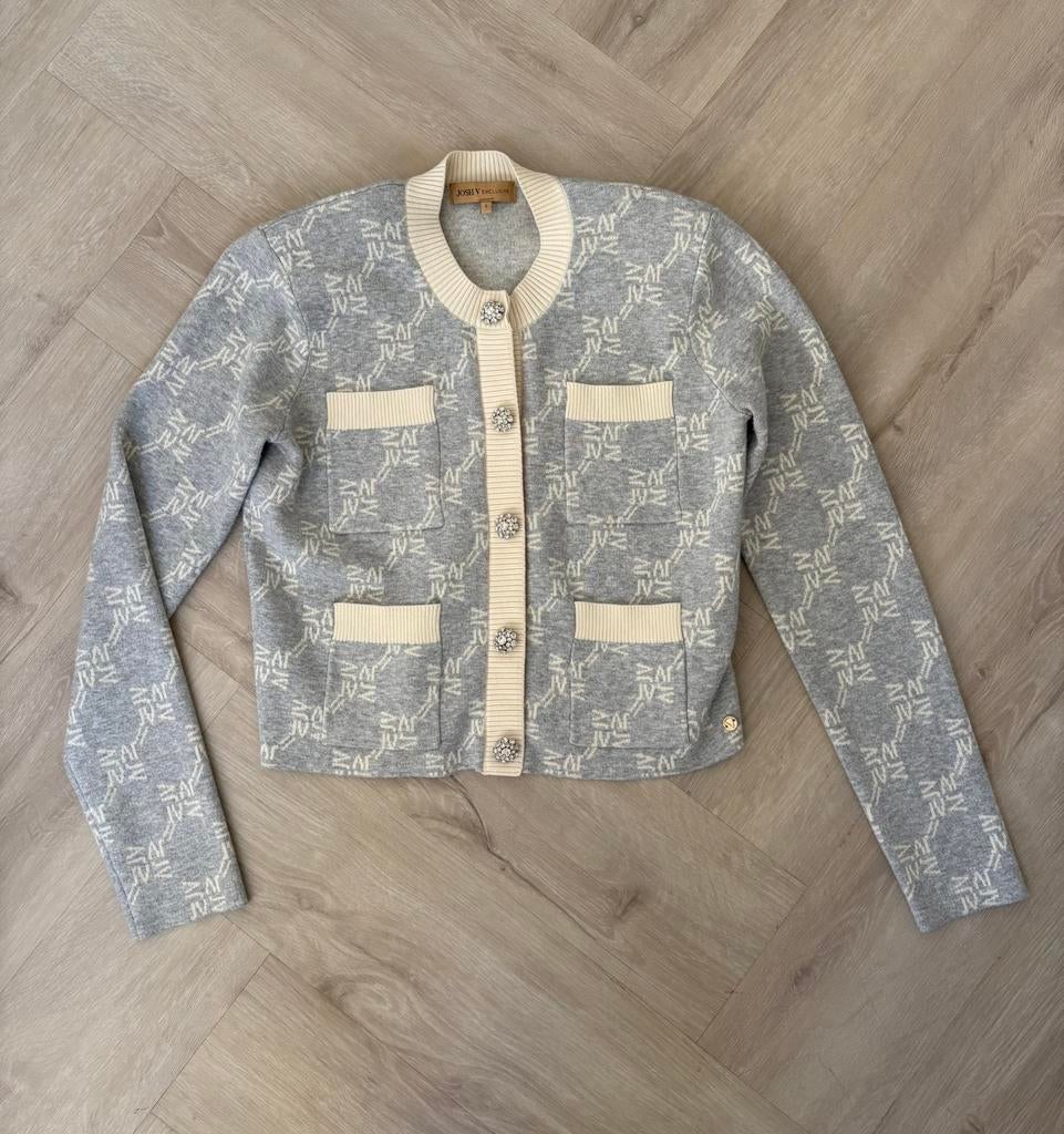 Josh v exclusive everly vest jasjes grijs logoprint maat s, Ophalen of Verzenden, Zo goed als nieuw, Maat 36 (S), Grijs