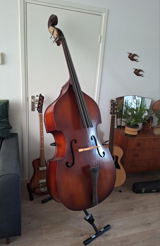 Contrabas te koop, Muziek en Instrumenten, Strijkinstrumenten | Contrabassen, Gebruikt, 3/4-contrabas, Ophalen