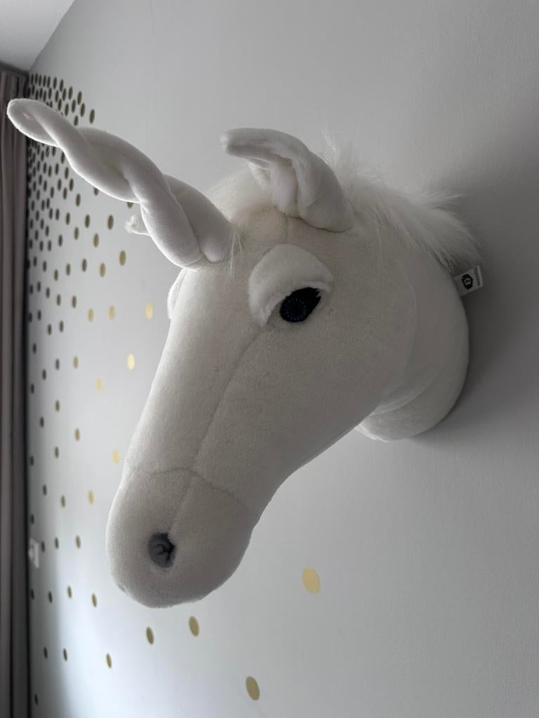 Unicornkop voor aan de muur, Ophalen of Verzenden, Zo goed als nieuw, Wanddecoratie