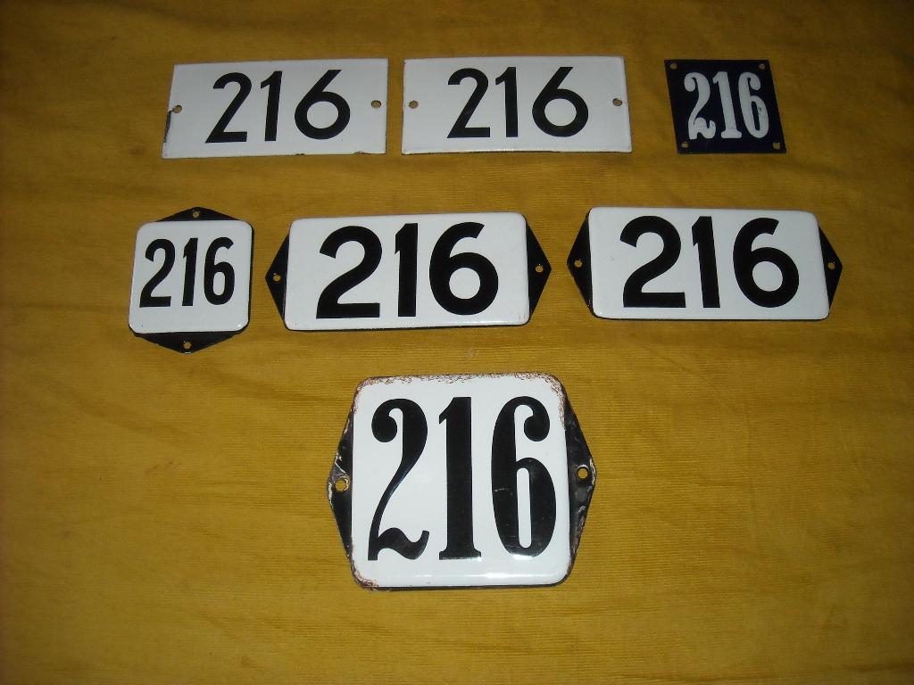 oud emaille huisnummer 216 ook 217 218 219 220 221 222 223, Antiek en Kunst, Ophalen of Verzenden