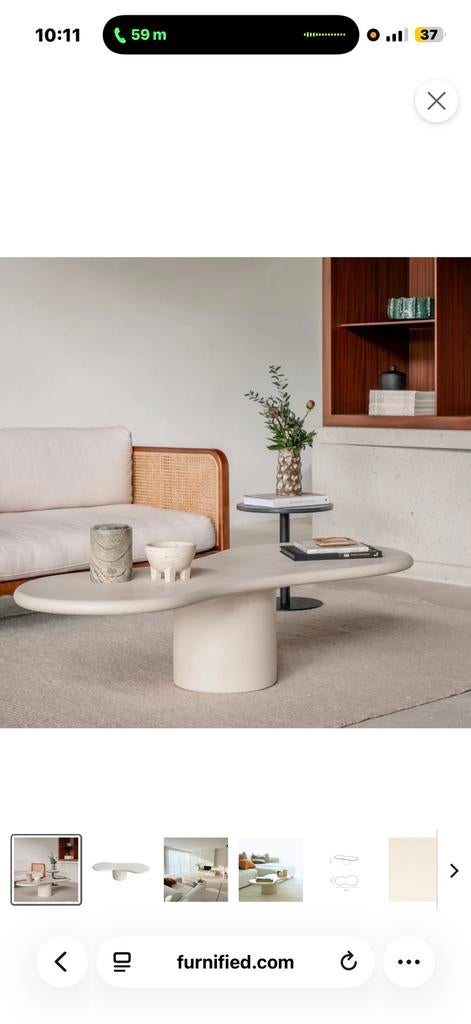 Salontafel Japandi Furnified, Huis en Inrichting, Tafels | Salontafels, Overige materialen, Gebruikt, 100 tot 150 cm, Overige vormen