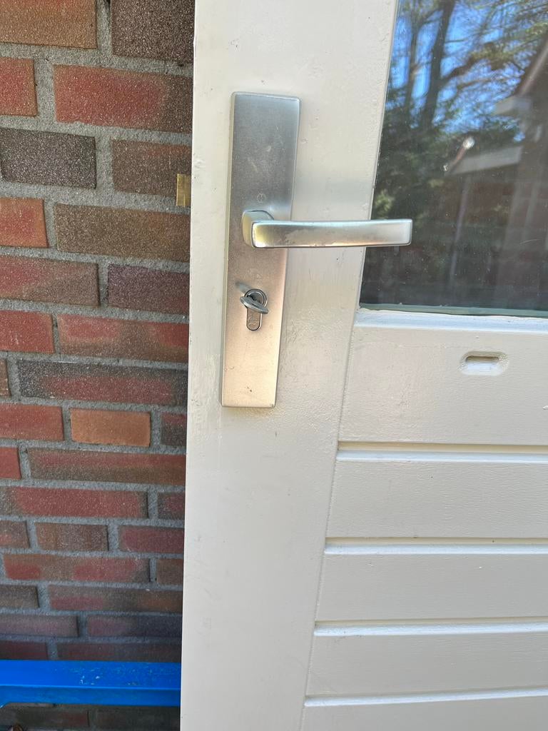 Deur 92,5x212 met werkend slot en dubbel glas, Gebruikt, 80 tot 100 cm, Ophalen of Verzenden, Buitendeur