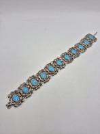 Armband met faux Turquoise steentjes, Overige materialen, ., Ophalen of Verzenden, Zo goed als nieuw
