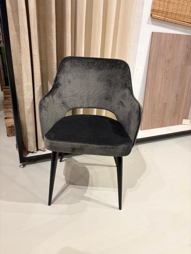Eetkamerstoel Puck | UITVERKOOP - 50% korting, Huis en Inrichting, Stoelen, Gebruikt, Eén, Stof, Grijs, Ophalen