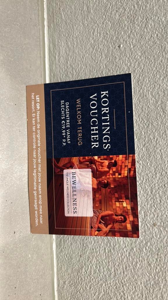 Kortings voucher bewellness, Ophalen of Verzenden, Zo goed als nieuw, Toebehoren