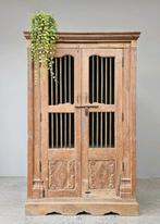 XL Antieke kasteelkast teakhout Boho vintage meidenkast kast, Ophalen of Verzenden