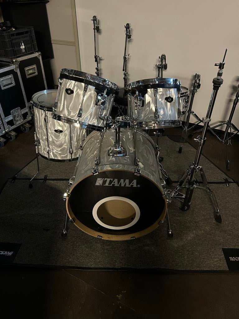 Tama Superstar drumstel met bekkens en flightcases, Muziek en Instrumenten, Ophalen, Gebruikt, Tama