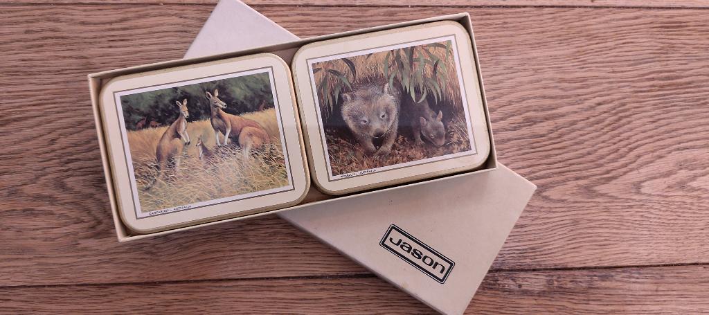 Vintage Jason "Animals of Australia", Coasters, Ophalen of Verzenden, Gebruikt, Glas of Kopje