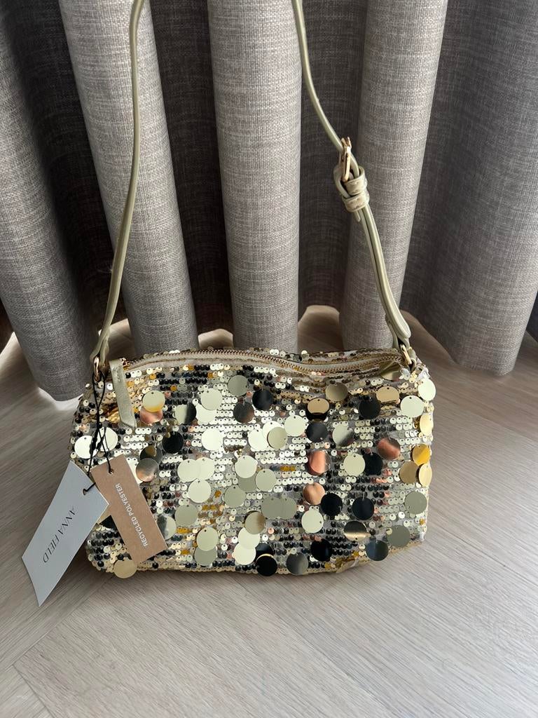 Gouden handtas / schoudertas van Anna Field, Ophalen of Verzenden, Nieuw, Overige kleuren, Handtas