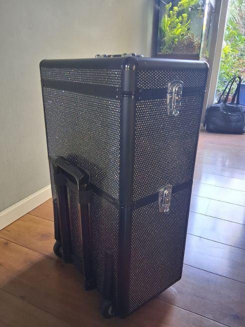 Kapperskoffer, Sieraden, Tassen en Uiterlijk, Beautycases, Ophalen, Zwart, Zo goed als nieuw, Met slot