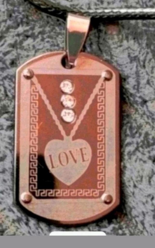 Ketting titanium tag, Verzenden, Nieuw, Zilver, Met hanger