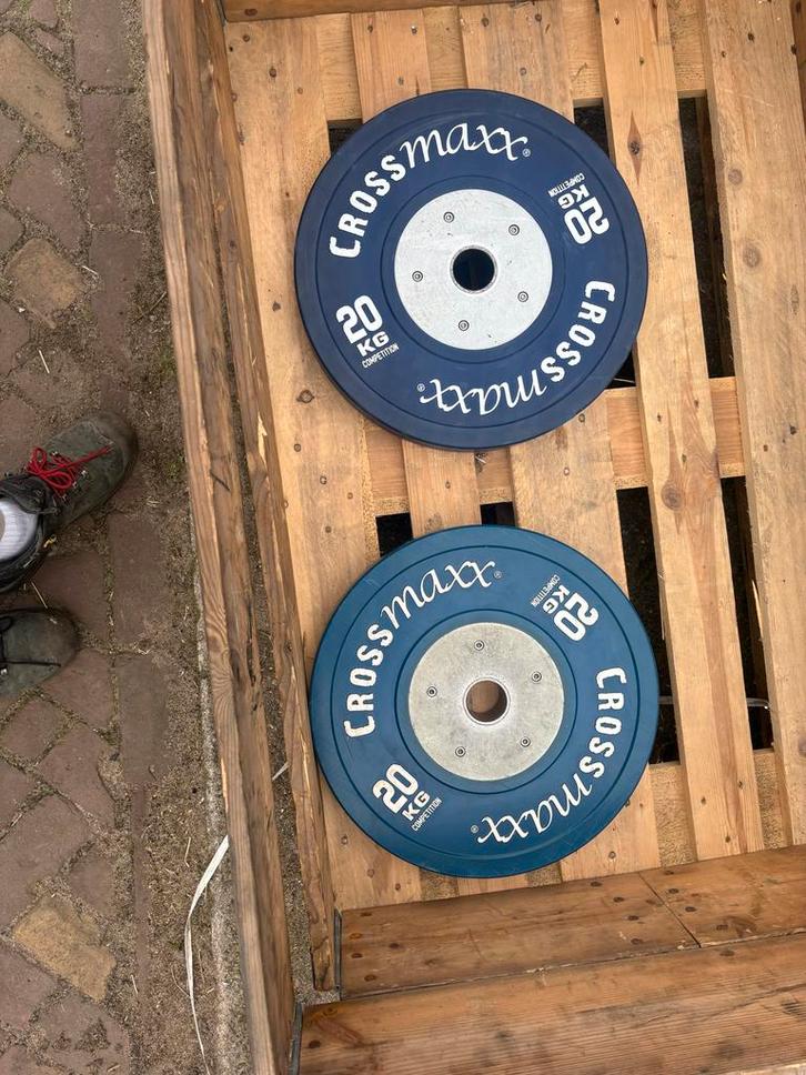 Crossmaxx competition plates 40 kg, Sport en Fitness, Fitnessmaterialen, Gebruikt, Halterschijven, Ophalen
