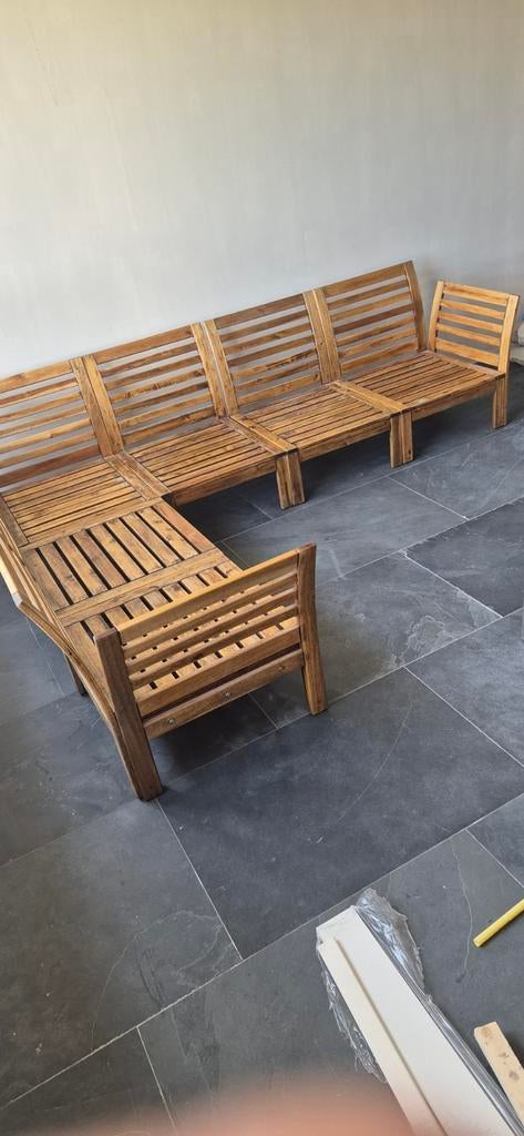 Ikea Hardhouten Loungeset - Nette Staat, Tuin en Terras, Ophalen, 4 zitplaatsen, Gebruikt, Hardhout