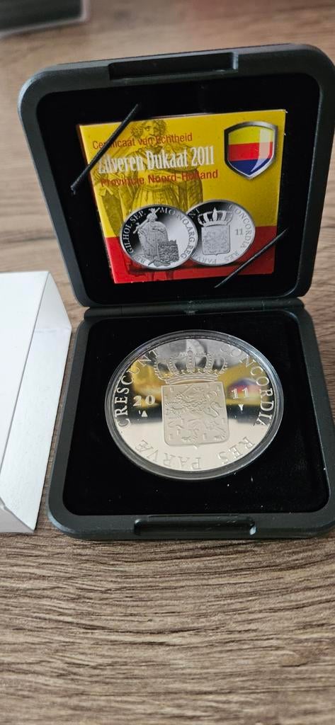 Zilveren Dukaat 2011 Noord Holland proof in orginele doosje, Koningin Beatrix, Zilver, Losse munt, Overige waardes