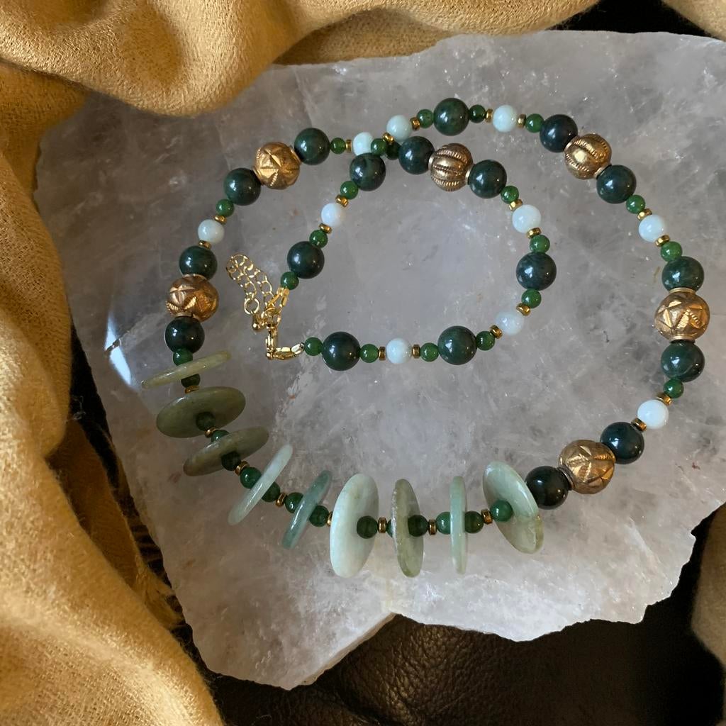 Jade beschermt geluk intuïtie welvaart vrede harmonie magie, Met bedels of kralen, Nieuw, Ophalen of Verzenden, Groen