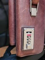 Leren akte-, schooltas met ruimte voor laptop, Sieraden, Tassen en Uiterlijk, Tassen | Schooltassen, Ophalen, Bruin, Aktetas of Boekentas