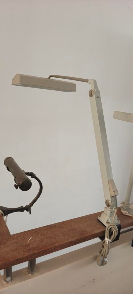 Vintage Waldmann Industriële Bureaulamplamp met Klemvoet, Ophalen of Verzenden