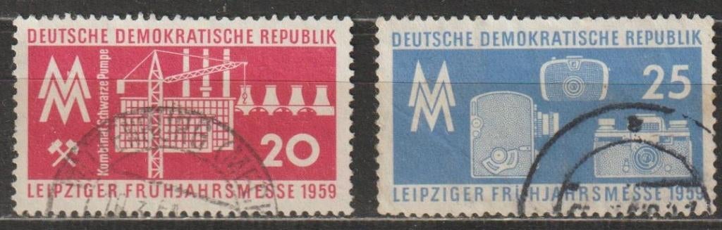 1396. DDR 678/79 gest. Leipziger Voorjaarsbeurs, Ophalen of Verzenden, DDR, Gestempeld