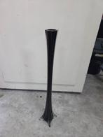 Zwarte glazen hoge vaas, Ophalen of Verzenden